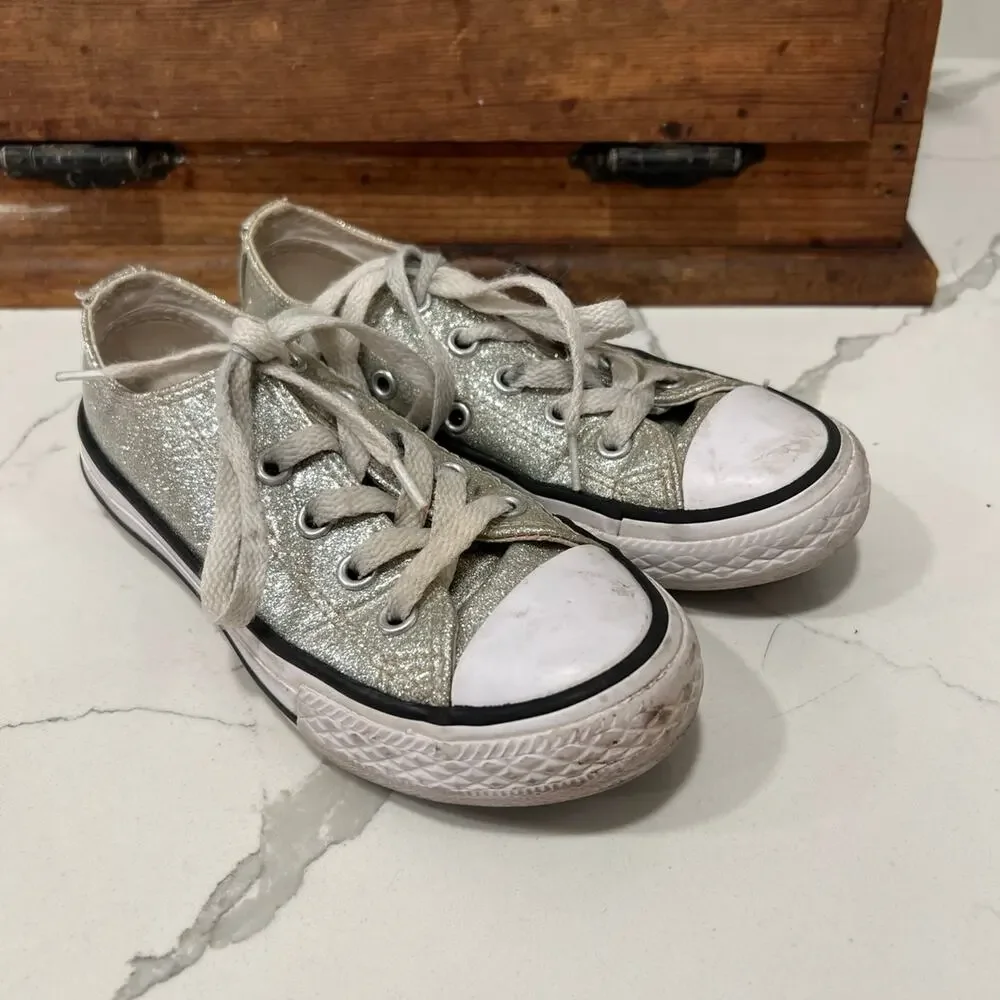 Converse‎ silver glitter girls size 11